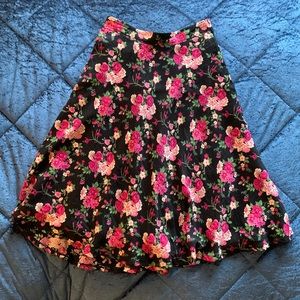 H&M Black Floral full skirt